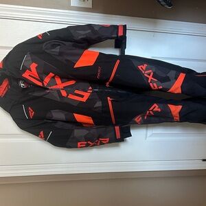 FXR Black and Orange Snowmobile Suit